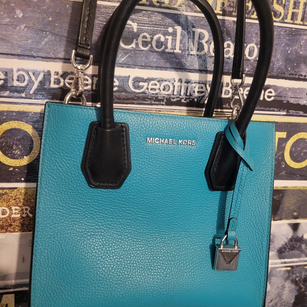 Michael Kors Blue Leather Tote Bag New Without Tags